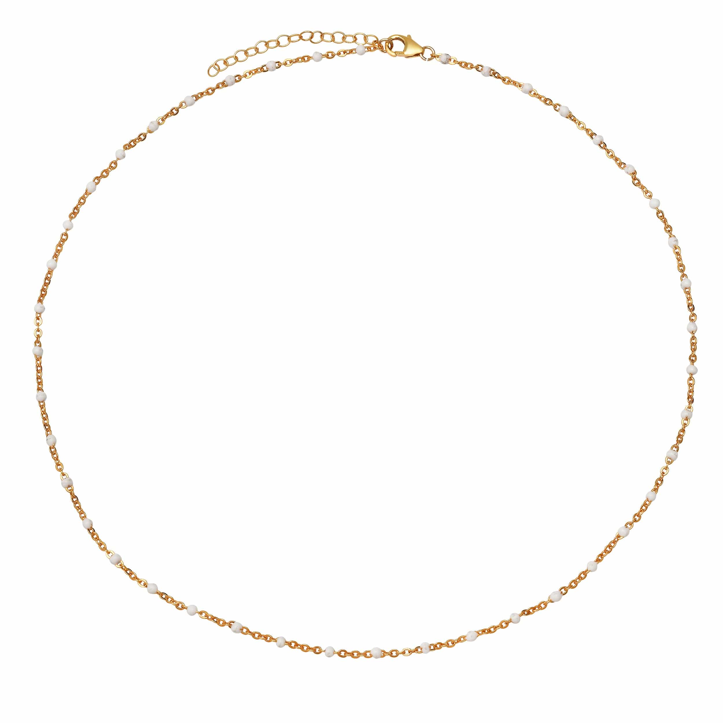 Bracelets White White Enamel Bead Necklace