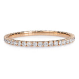 Bracelets XS: 45mm / Rose Gold / 9.0-12.0 Carats Diamonds TW 18K Gold Stretch & Stack Round Diamond Tennis Bracelet, 10.2 Carats, Lab Diamonds