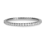 Bracelets XS:  45mm / White Gold / 6.75-8.55 Carats Diamonds TW 18K Gold Stretch & Stack Round Diamond Tennis Bracelet, 8.0 Carats, Lab Grown