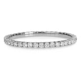 Bracelets XS: 45mm / White Gold / 9.0-12.0 Carats Diamonds TW 18K Gold Stretch & Stack Round Diamond Tennis Bracelet, 10.2 Carats, Lab Diamonds