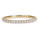 Bracelets XS: 45mm / Yellow Gold / 9.0-12.0 Carats Diamonds TW 18K Gold Stretch & Stack Round Diamond Tennis Bracelet, 10.2 Carats, Lab Diamonds