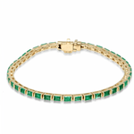 Bracelets Yellow Gold / 14K 14K & 18K Gold Emerald Baguette Tennis Anklet, East West