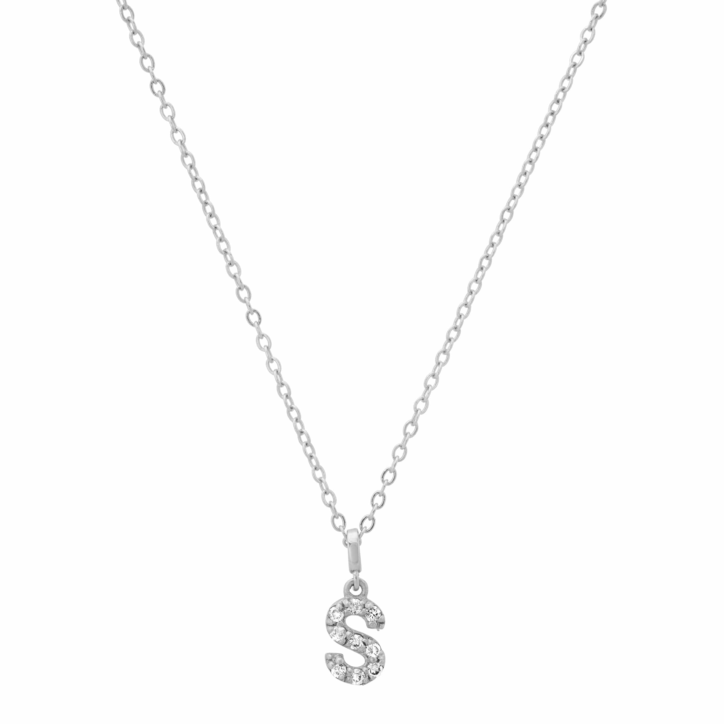 Charms & Pendants A / White Gold 14K Gold & Diamond Mini Initial Charms