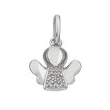 Charms & Pendants White Gold 14K Gold Angel with Micro-Pave Diamonds