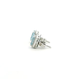 Earrings 14K & 18K Gold Aquamarine and Halo Diamond Stud Earrings (Copy)