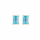 Earrings 14K & 18K Gold Blue Topaz Stud Earrings 6 x 4mm