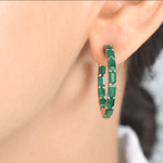 Earrings 14K & 18K Gold Emerald Hoop Earrings