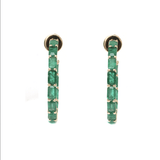 Earrings 14K & 18K Gold Emerald Hoop Earrings
