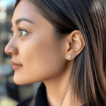 Earrings 14K & 18K Gold Oval Bezel Set Diamond Stud Earrings, lab grown