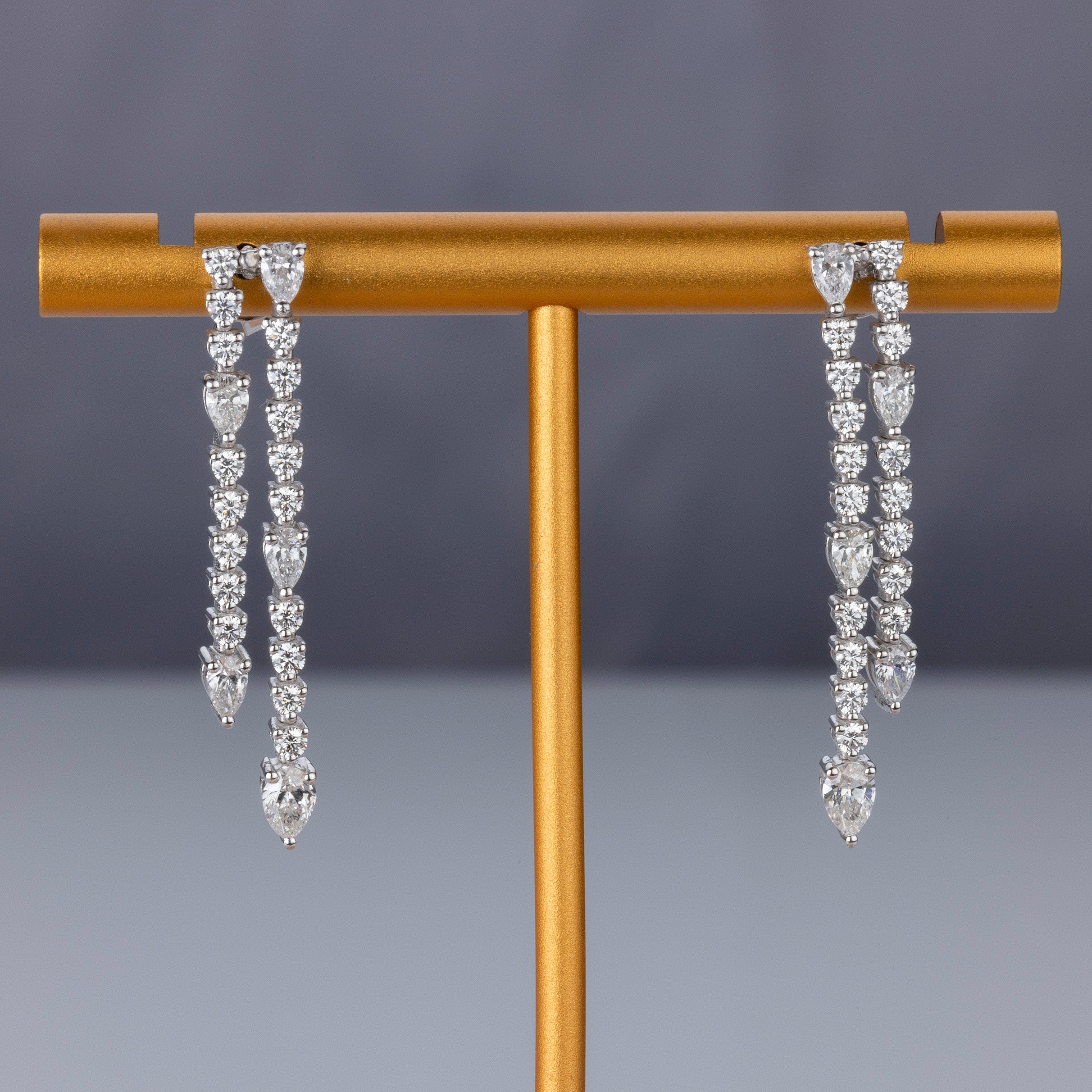 Earrings 14K & 18K Gold Round and Pear Drop Earrings