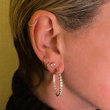 Earrings 14K Gold Diamond Inside-Outside Hoop Earrings in three sizes, Lab Grown