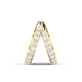 Earrings 14K or 18K Gold Two Hoop Pave Diamond Cuff Earring, lab grown