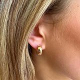 Earrings 14K Thick Gold Dome Hoop Earrings