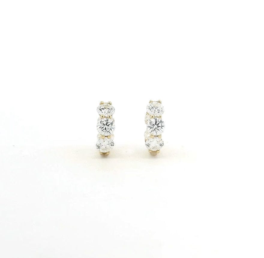 Earrings 18K Gold Diamond Huggie Hoop Earrings, lab grown