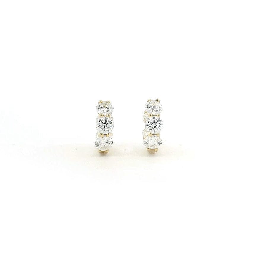 Earrings 18K Gold Diamond Huggie Hoop Earrings, lab grown
