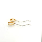 Earrings 18K Gold Invisible Set Laser Drilled Drop Diamond Huggie Hoops Earrings