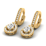 Earrings Halo Pear Diamond Drop  Earrings, Lab Grown
