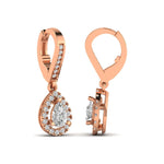 Earrings Halo Pear Diamond Drop  Earrings, Lab Grown