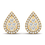 Earrings Halo Pear Diamond Stud  Earrings, Lab Grown