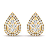 Earrings Halo Pear Diamond Stud Earrings, Lab Grown