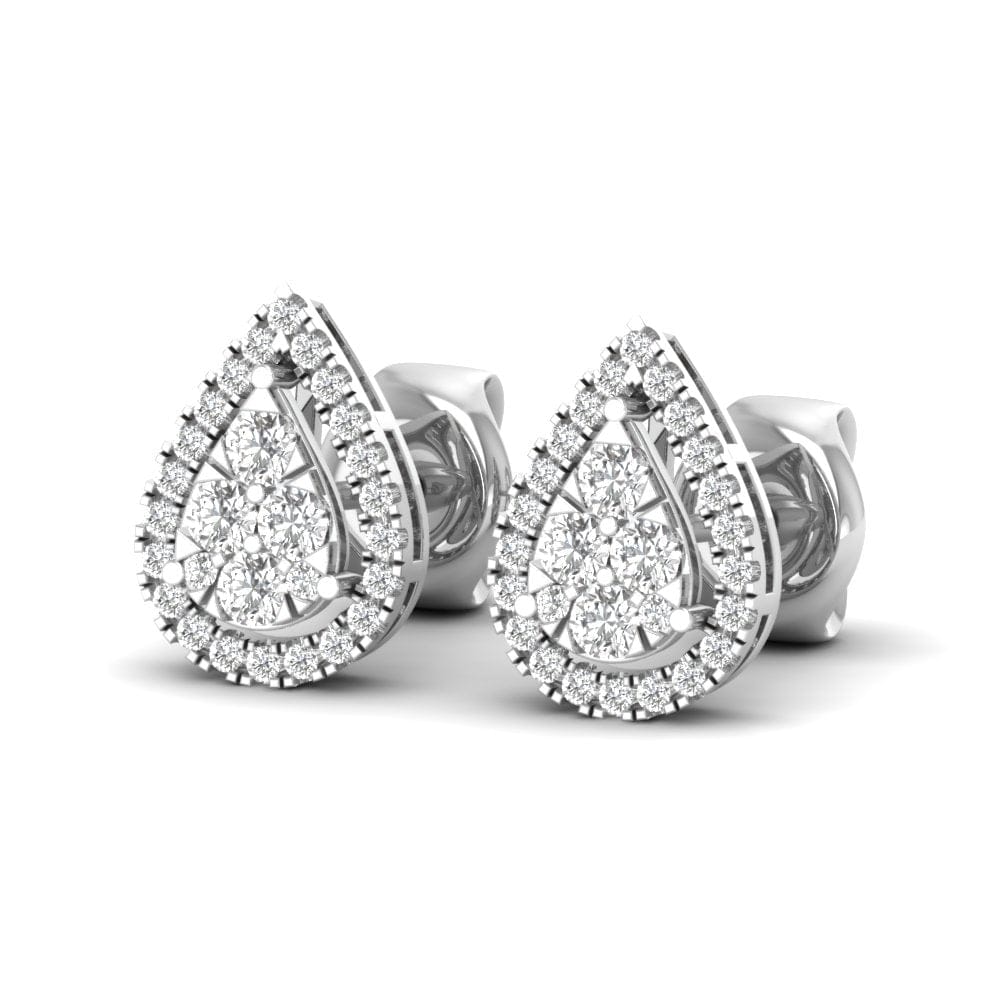Earrings Halo Pear Diamond Stud Earrings, Lab Grown