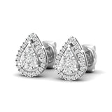 Earrings Halo Pear Diamond Stud Earrings, Lab Grown