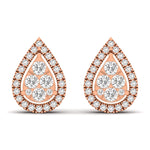 Earrings Halo Pear Diamond Stud  Earrings, Lab Grown