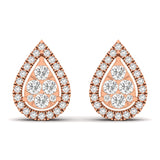 Earrings Halo Pear Diamond Stud Earrings, Lab Grown