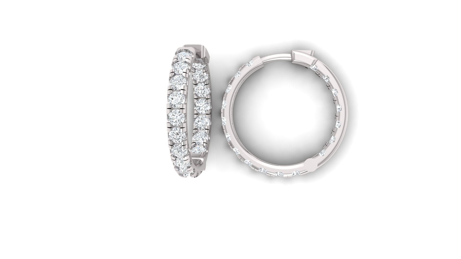 Earrings Inside Outside Medium Diamond Hoop Earrings Lab Grown
