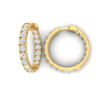 Earrings Inside Outside Small Diamond Hoop Earrings Lab Grown