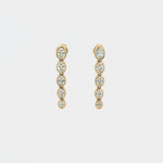 Earrings Rose Gold / 14K Oval Diamond Bezel Set Drop Earrings, Lab Grown