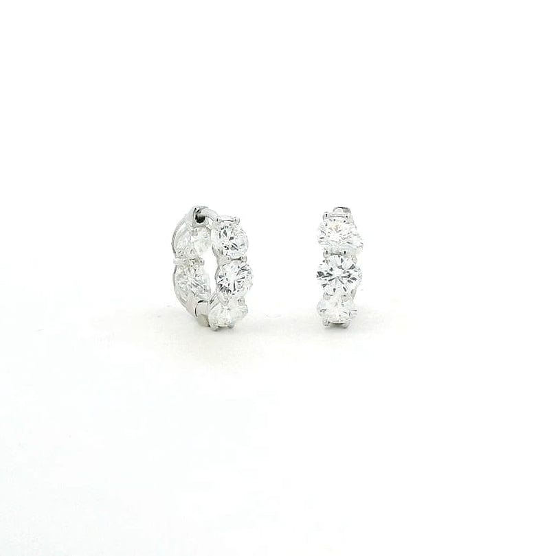 Earrings Rose Gold 18K Gold Diamond Huggie Hoop Earrings, lab grown