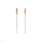 Earrings Rose Gold 18K Gold Invisible Set Laser Drilled Drop Diamond Huggie Hoops Earrings