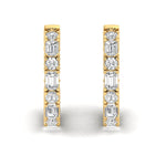 Earrings Round and Emerald Cut Diamond Hoop Earrings Lab Grown