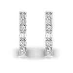 Earrings Round and Emerald Cut Diamond Hoop Earrings Lab Grown