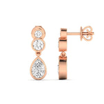 Earrings Trio Pear Diamond Bezel Set Drop Earrings, Lab Grown