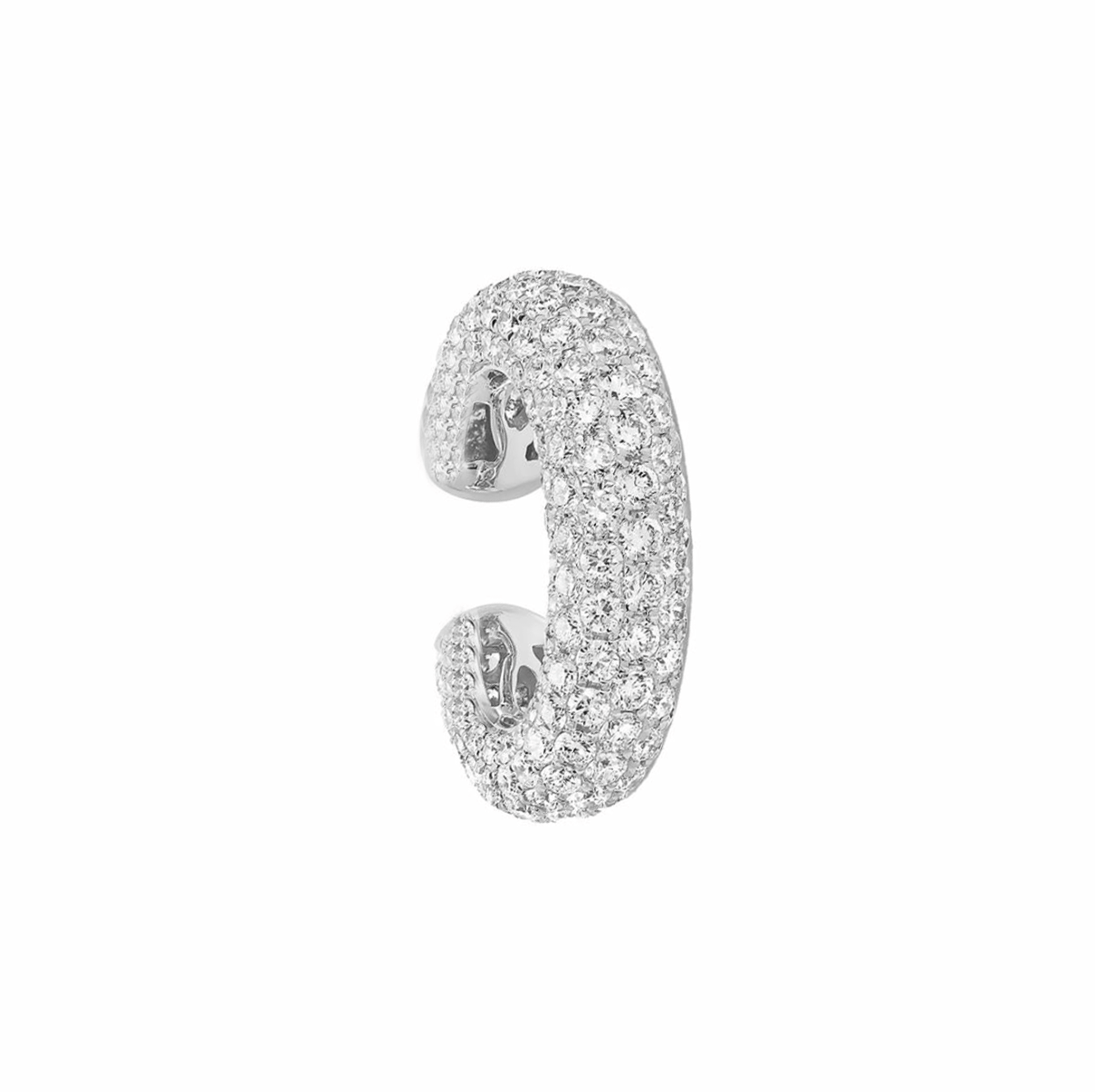 Earrings White Gold 14K or 18K Gold Pave Diamond Cuff Earring