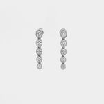 Earrings White Gold / 14K Oval Diamond Bezel Set Drop Earrings, Lab Grown