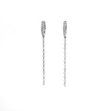 Earrings White Gold 18K Gold Invisible Set Laser Drilled Drop Diamond Huggie Hoops Earrings