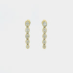 Earrings Yellow Gold / 14K Oval Diamond Bezel Set Drop Earrings, Lab Grown
