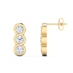 Earrings Yellow Gold / 14K Trio Diamond Drop Earrings, Lab Grown