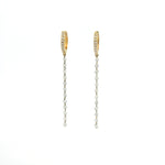 Earrings Yellow Gold 18K Gold Invisible Set Laser Drilled Drop Diamond Huggie Hoops Earrings