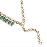 Necklace 14 & 18K Diamond & Emerald Dot-Dash Necklace, 5 x 3 mm (large)