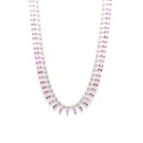 Necklace 16" / Yellow Gold / 14K 14 & 18K Diamond & Pink Sapphire Dot-Dash Necklace
