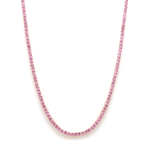 Necklace 16" / Yellow Gold / 14K Pink Sapphire Tennis Necklace 4-Prong