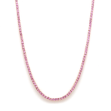 Necklace 16" / Yellow Gold / 14K Pink Sapphire Tennis Necklace 4-Prong