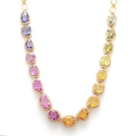 Necklace 16" / Yellow Gold / 18K 18K Rose cut Rainbow Sapphire and Diamond Necklace Necklace