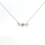 Necklace 16" / Yellow Gold / 18K Three Diamond Necklace, Lab Grown