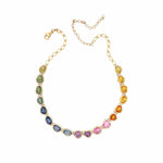 Necklace 18K Rose cut Rainbow Sapphire and Diamond Necklace Necklace