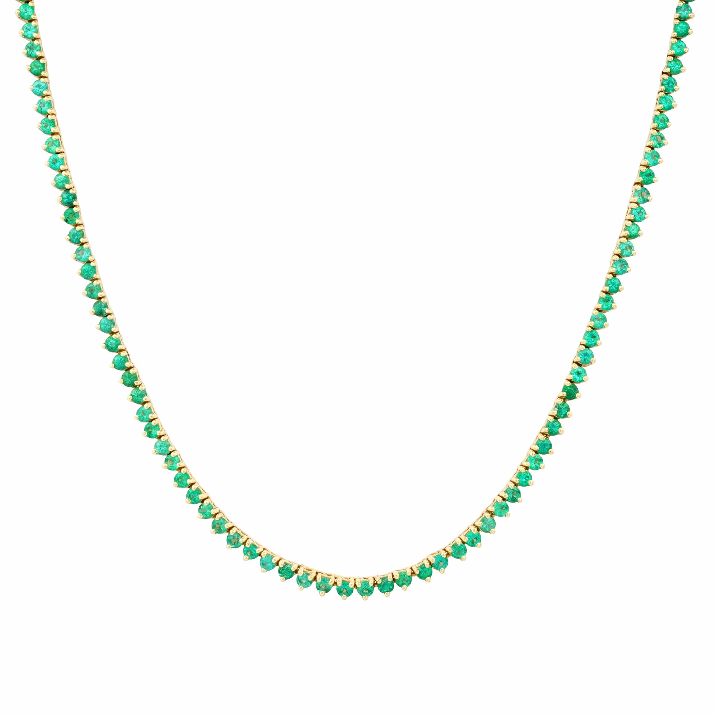 Necklace Emerald Tennis Necklace 3-Prong
